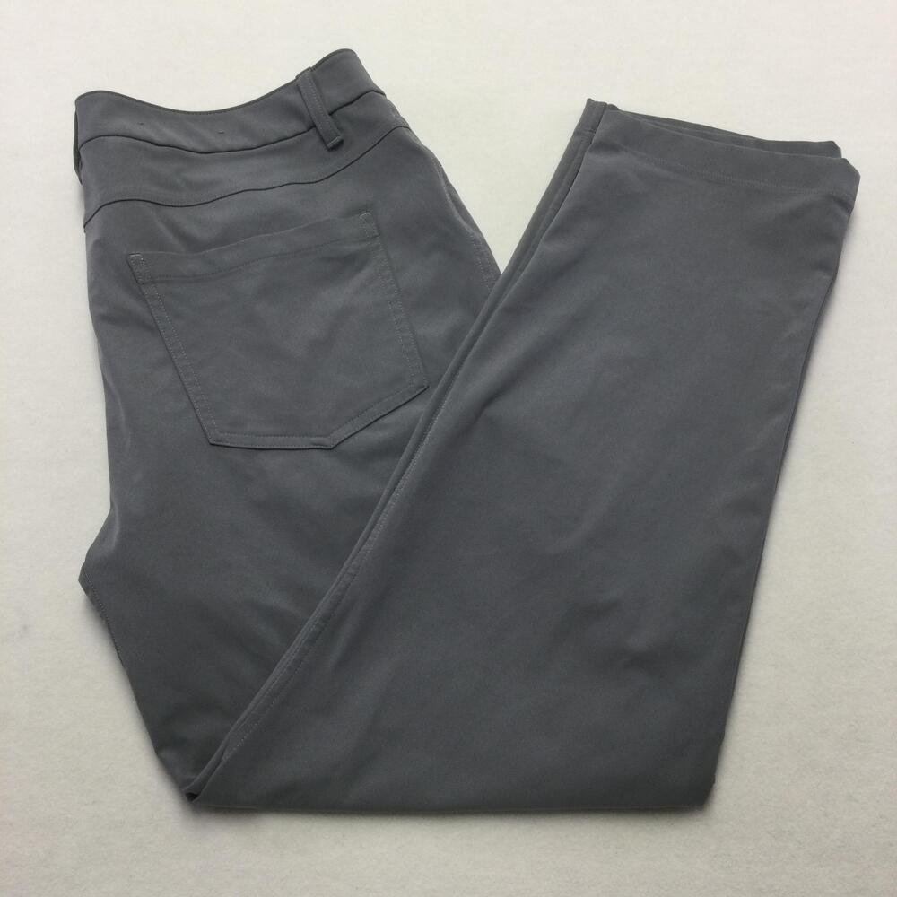 Lululemon Pants Mens 34x28 Gray Stretch Chino Straight Leg 5 Pocket Casual